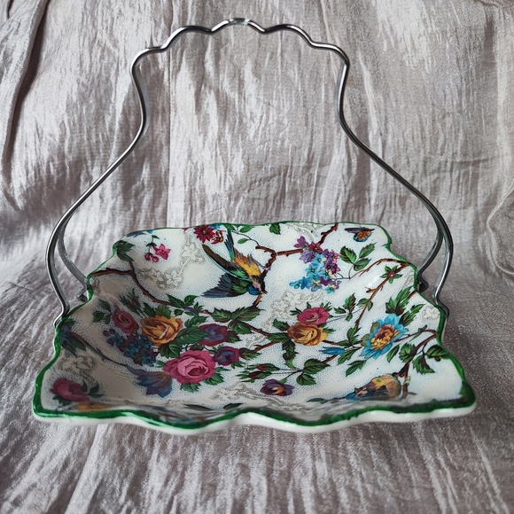 CROWN DUCAL Chintz ASCOT Pattern Tidbit Bowl Midwinter England Tidbit and Handle - Picture 3 of 11